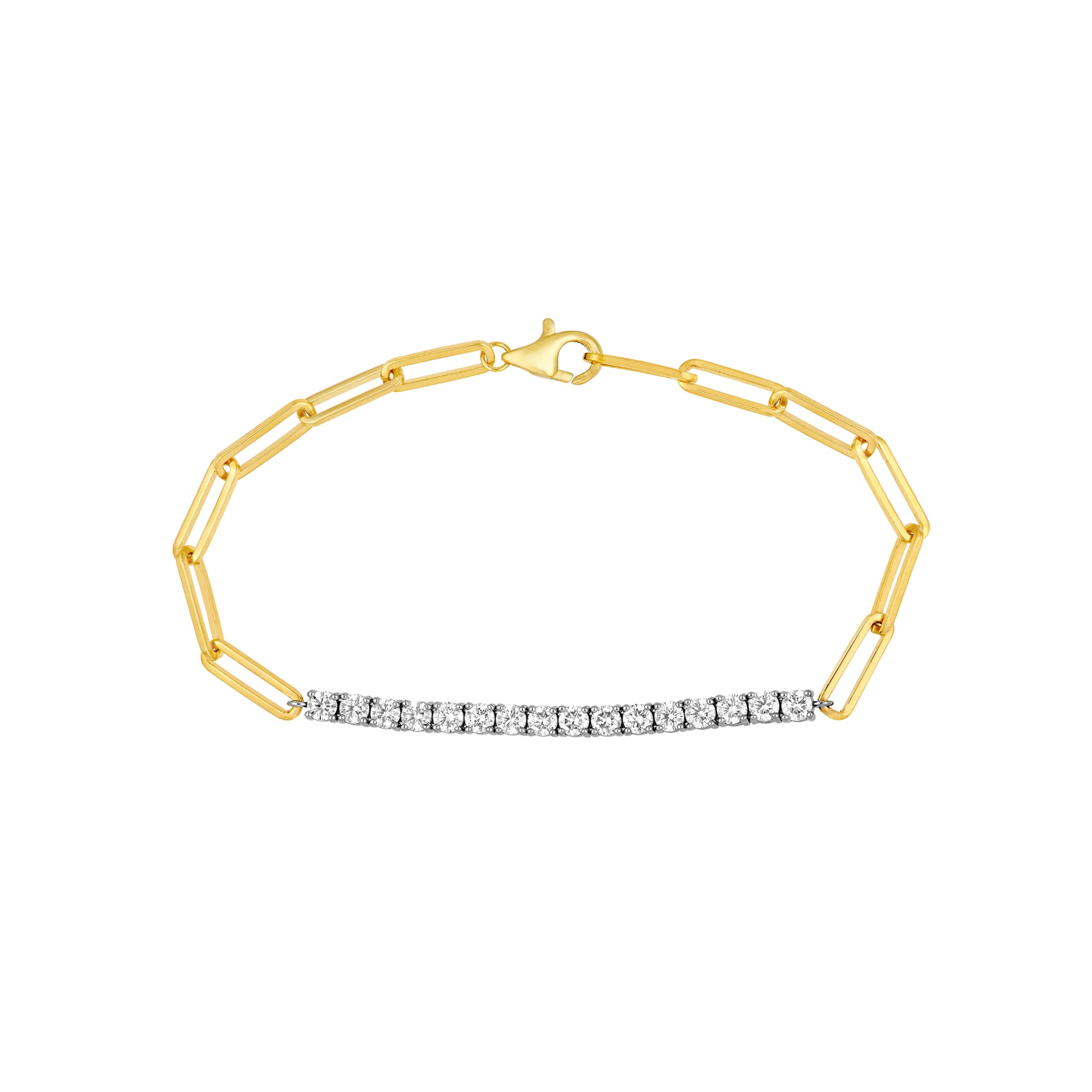 Two Tone 1-3/4tcw Diamond Paper Clip Bracelet