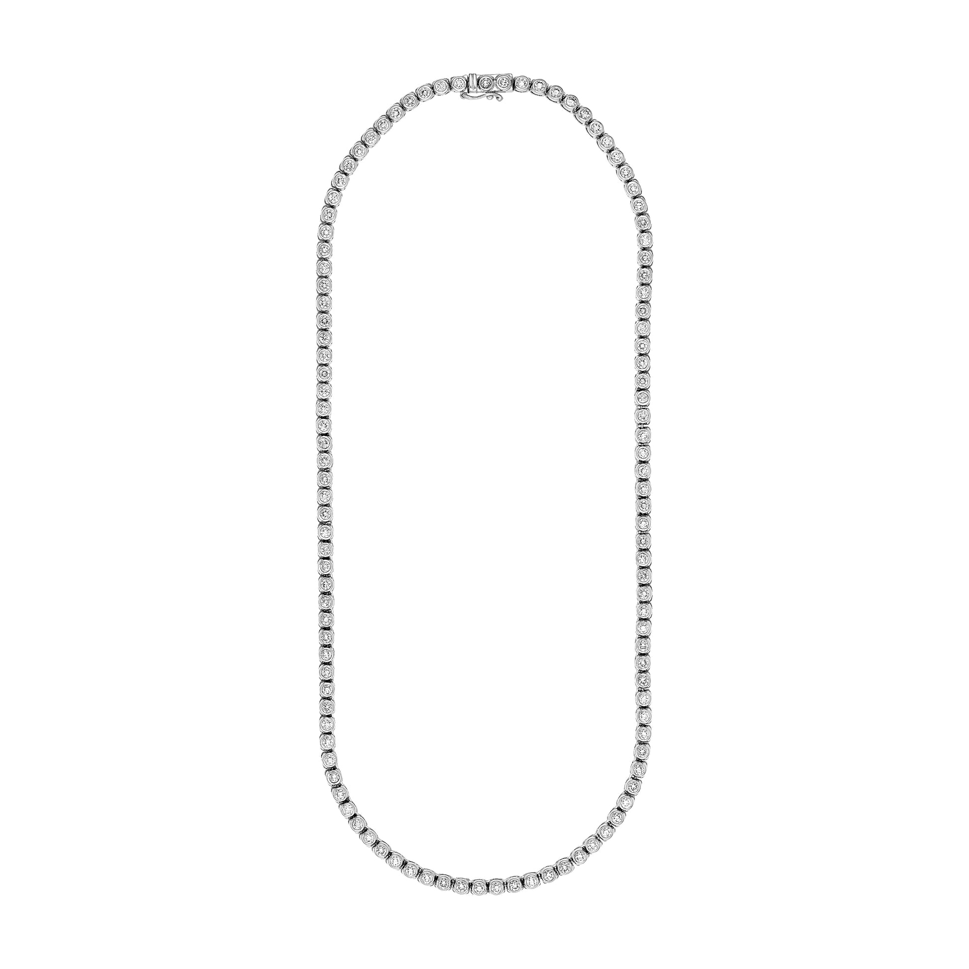 Large Bezel Set Diamond Necklace (7tcw)