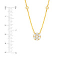 3/4tcw Diamond Cluster & Bezel Station Necklace