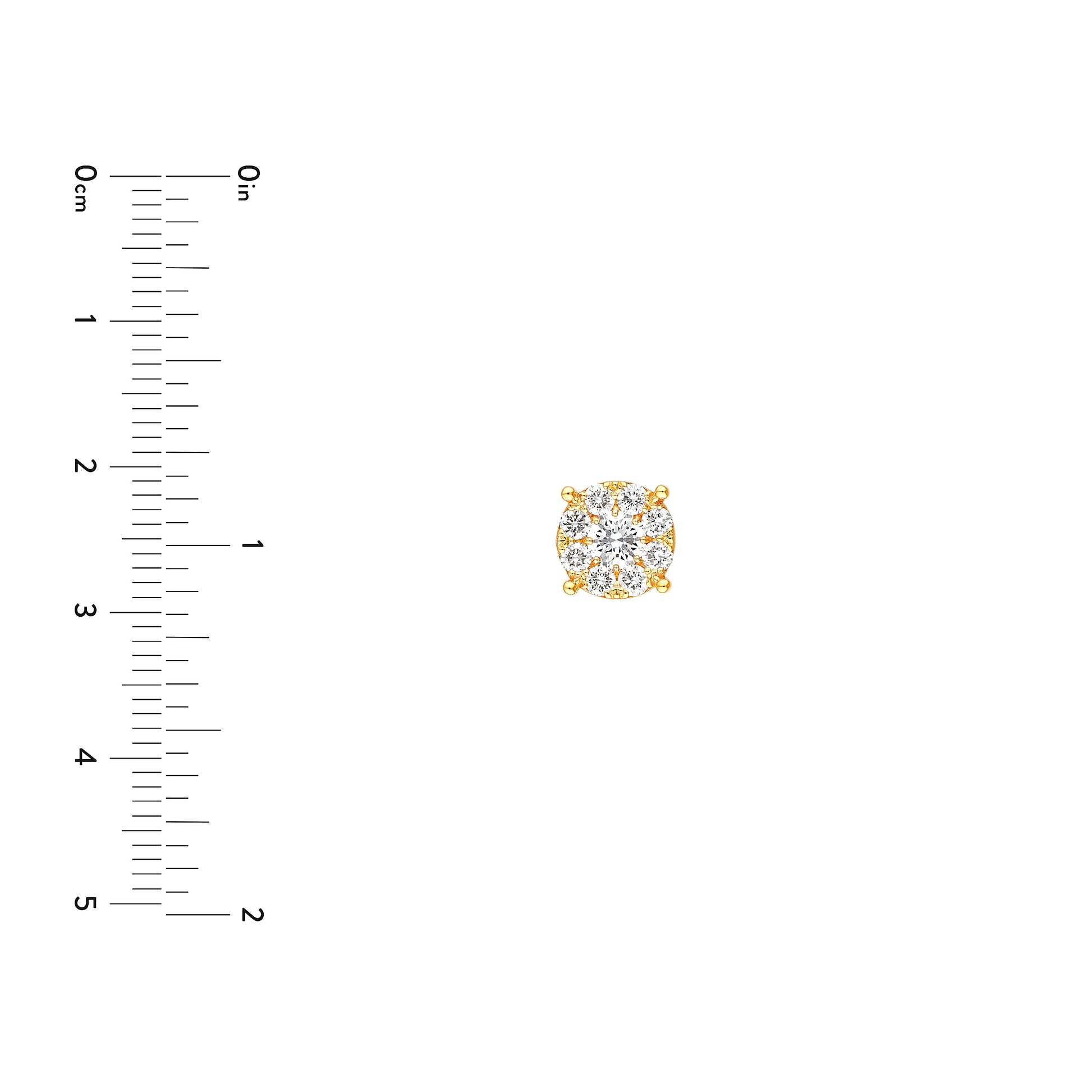 1.0tcw Diamond Cluster Stud Earrings