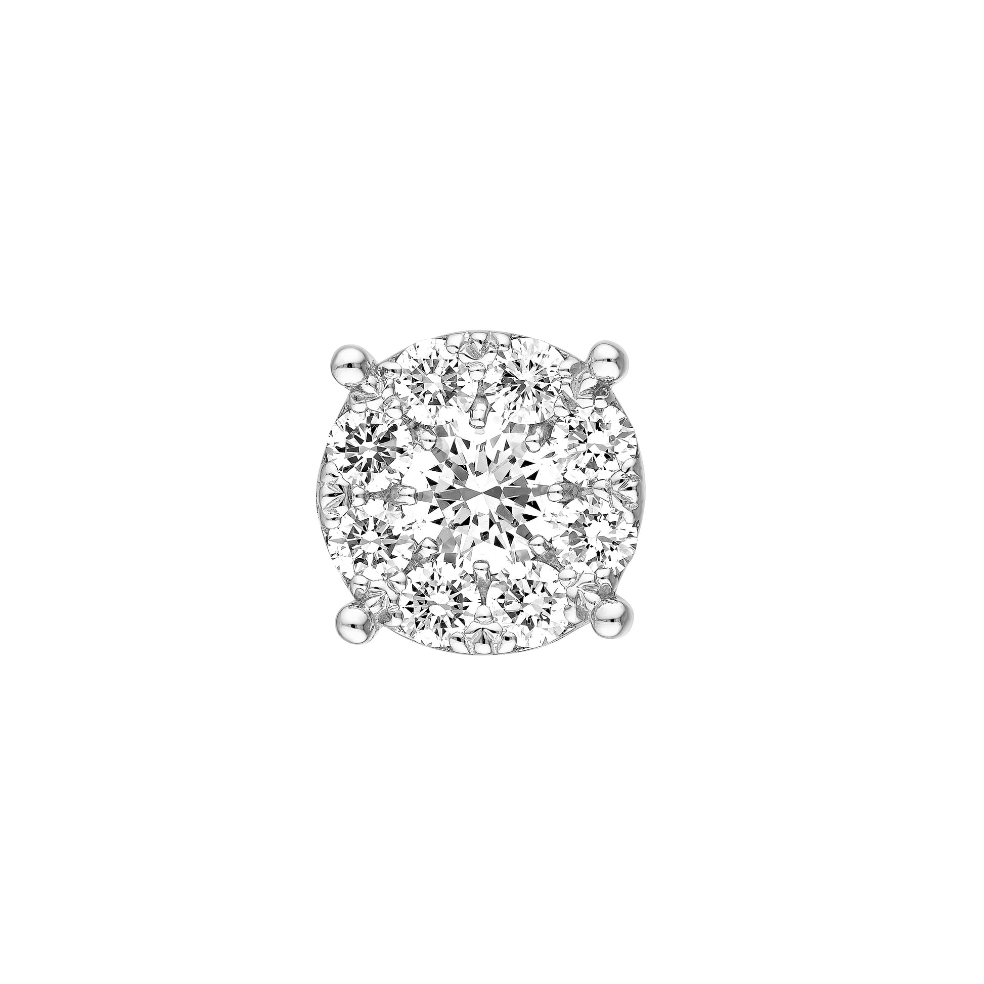 1.0tcw Diamond Cluster Stud Earrings