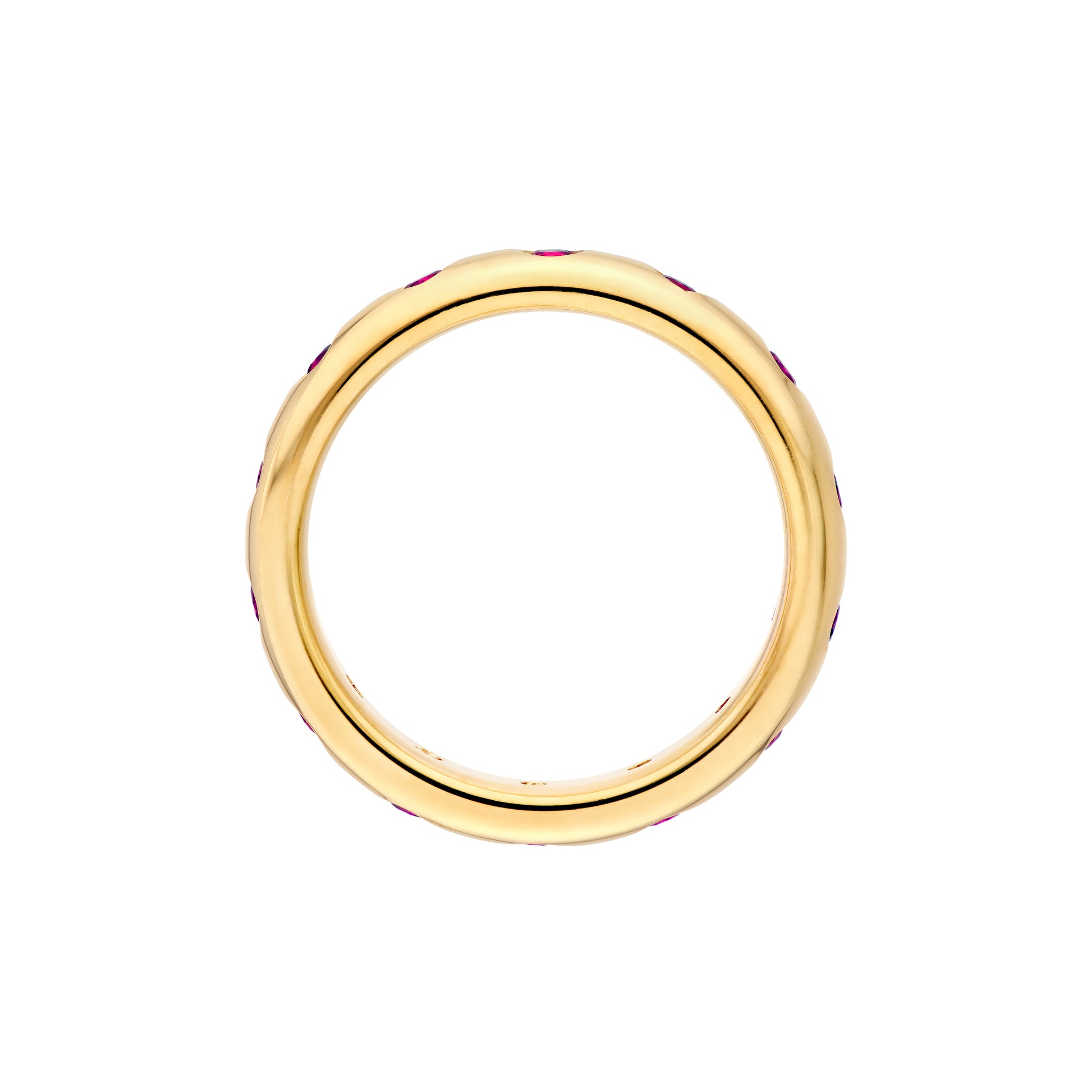 1/2tcw Round Ruby Straight Band Ring