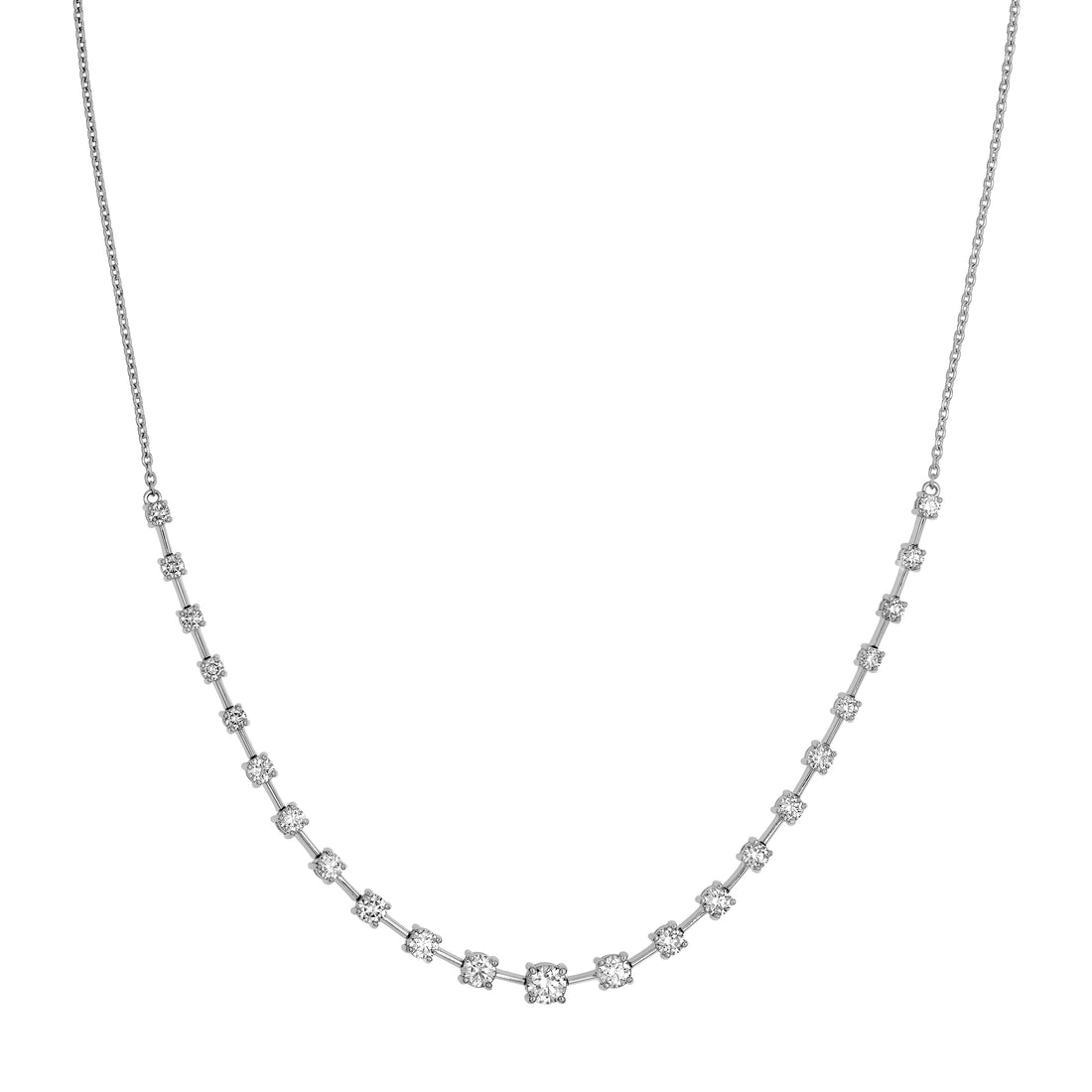 2-1/2tcw Diamond Ascending Stone Necklace