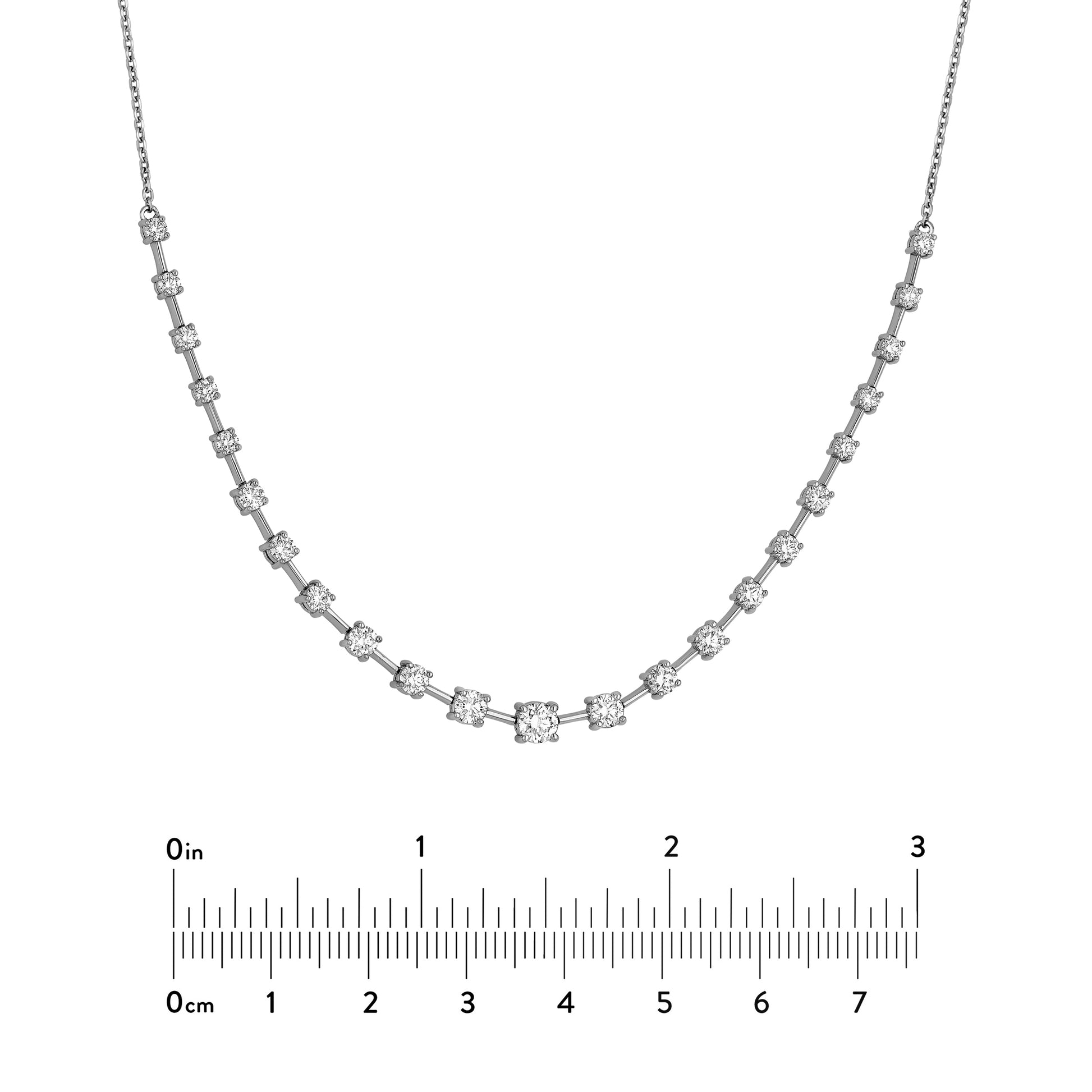 2-1/2tcw Diamond Ascending Stone Necklace