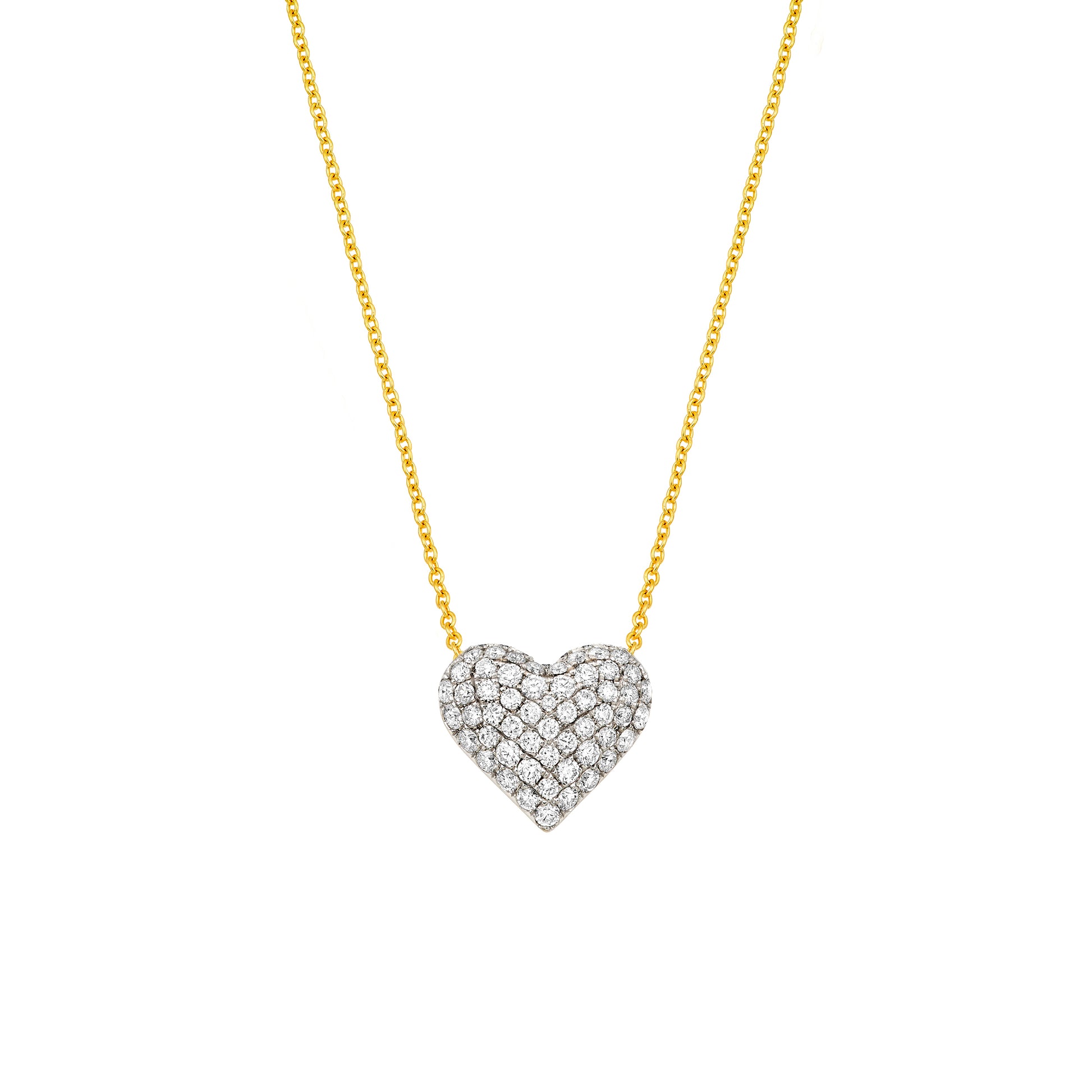 Diamond Pavé Heart Necklace (1tcw)