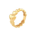 Graduated Angled Heart Ring