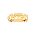 Alternating Puffy Hearts Ring