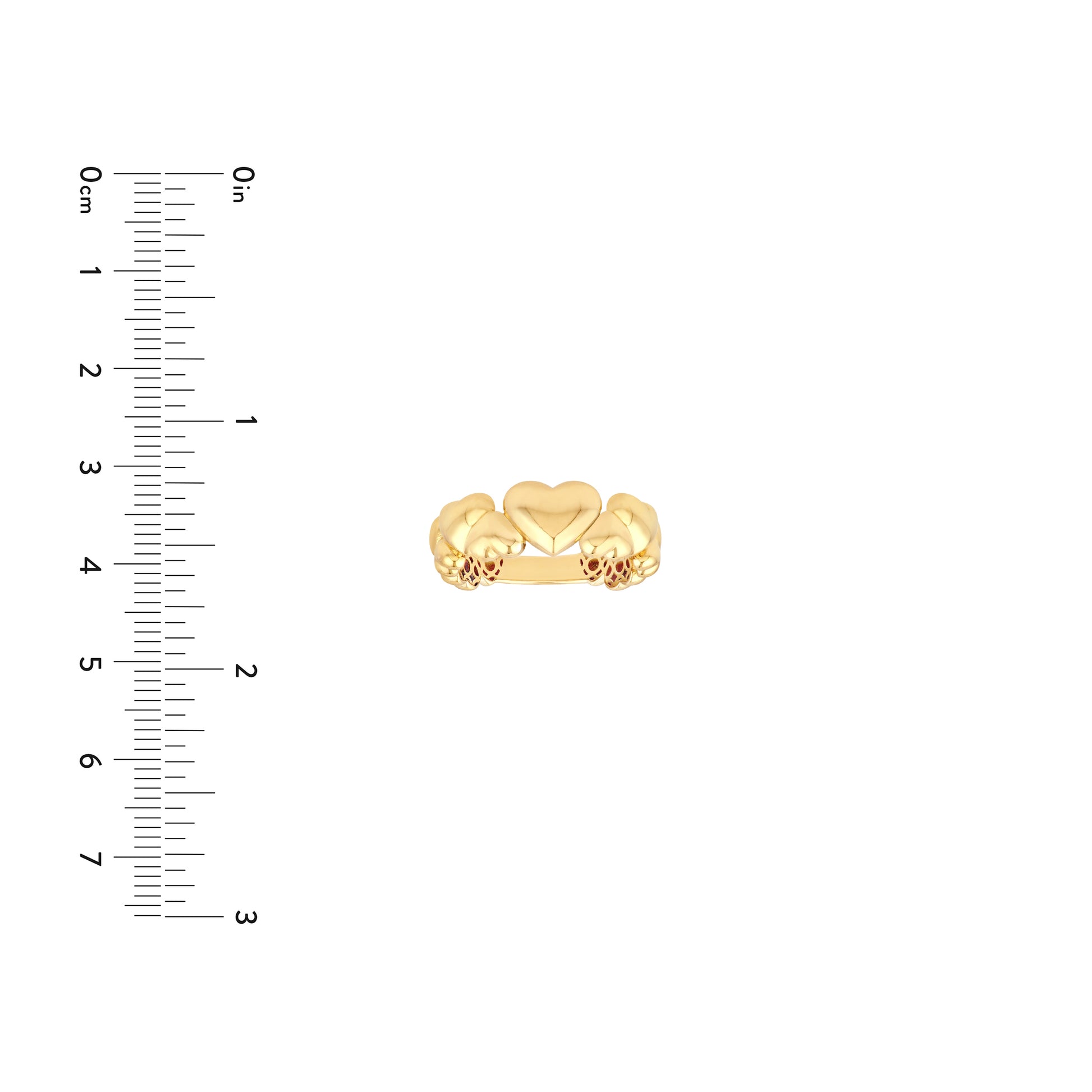 Alternating Puffy Hearts Ring