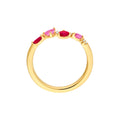 Pink Sapphire and Ruby Blossom Ring