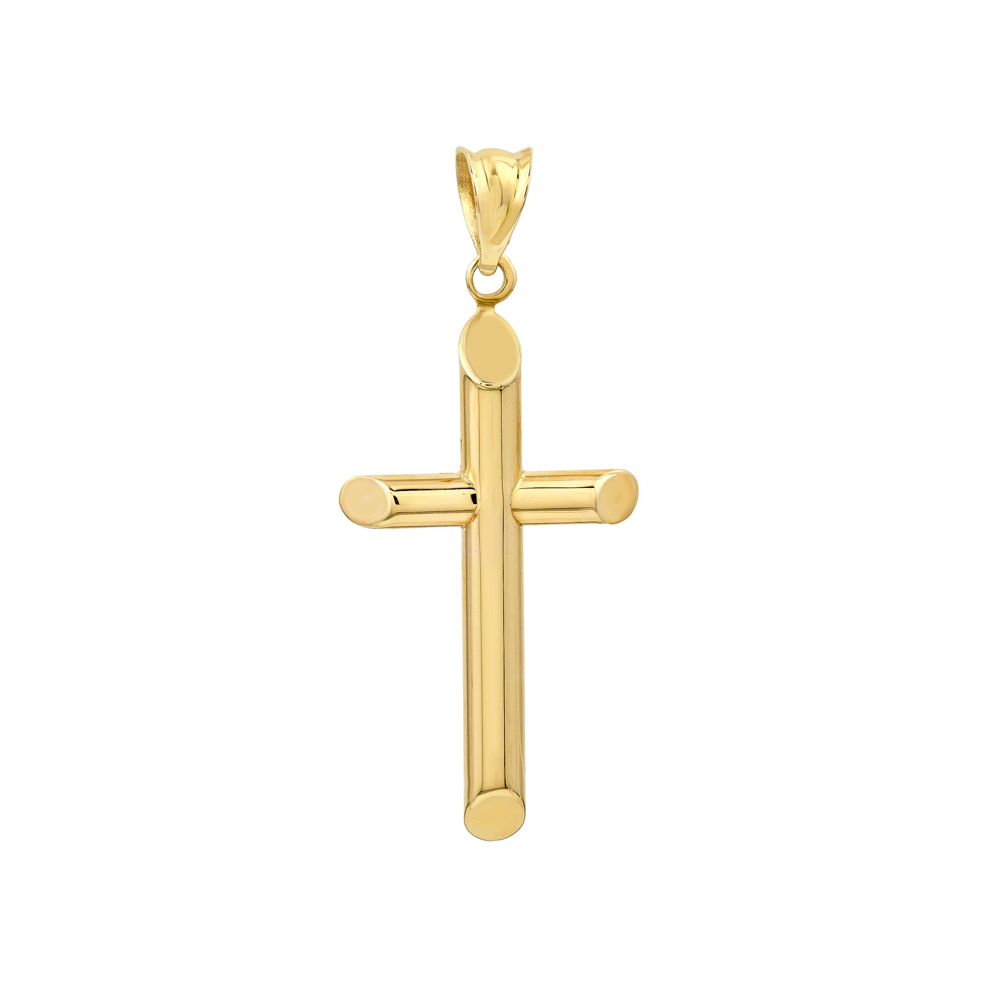 Polished Angle End Cross Pendant