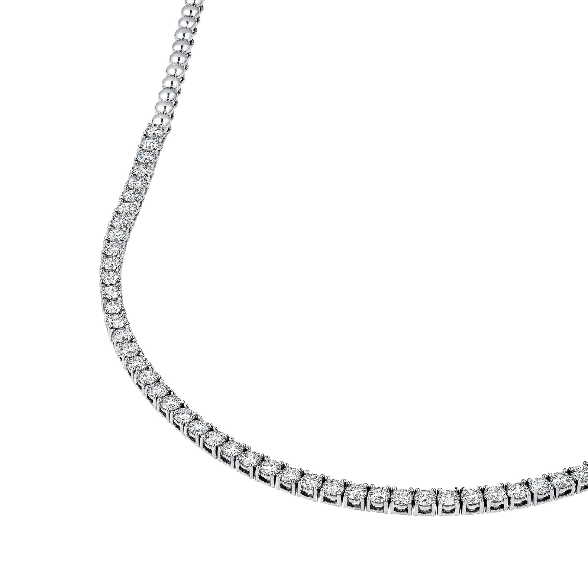 Diamond Halfway Tennis Straight Necklace (7tcw)
