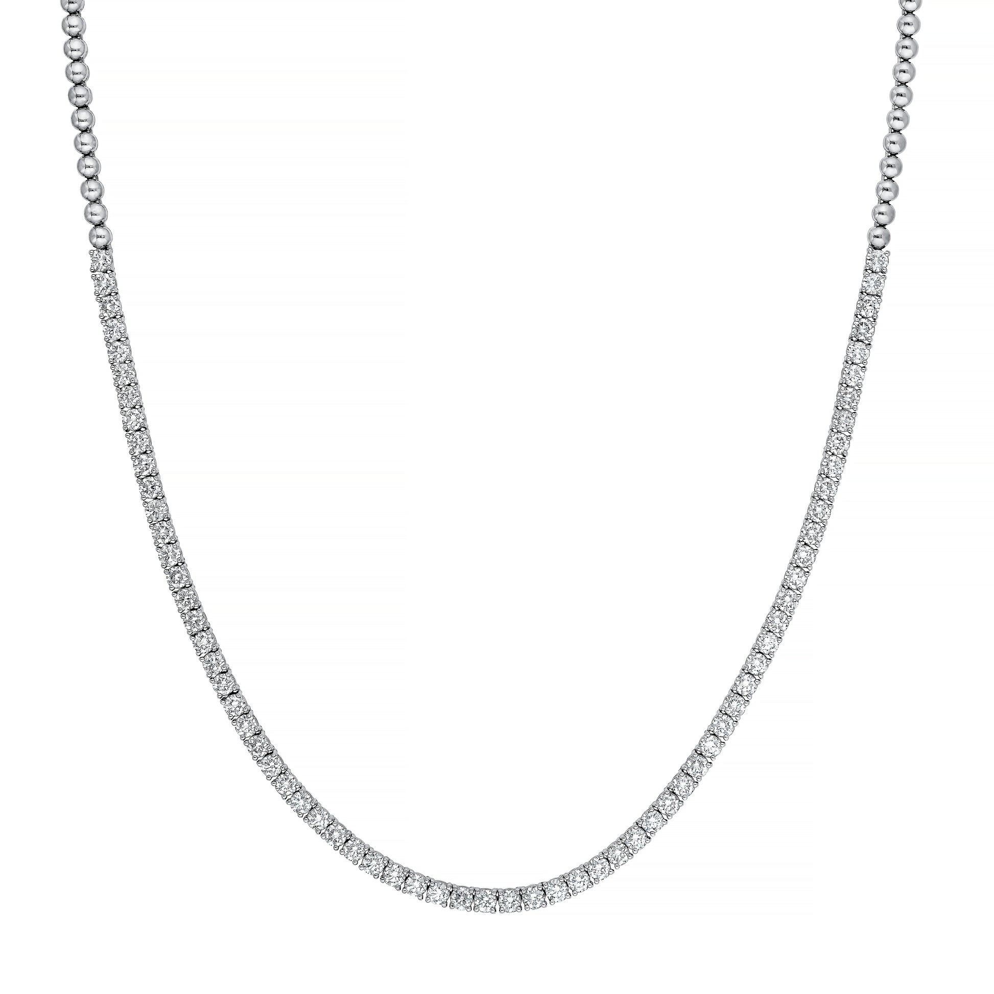 Diamond Halfway Tennis Straight Necklace (7tcw)