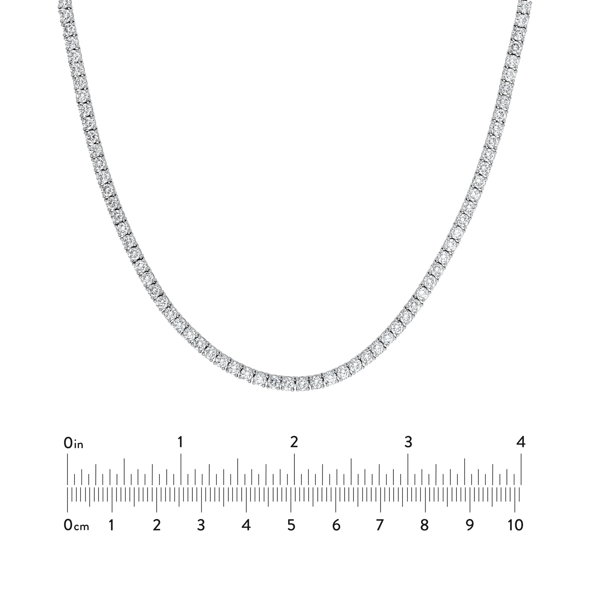 Diamond Halfway Tennis Straight Necklace (7tcw)