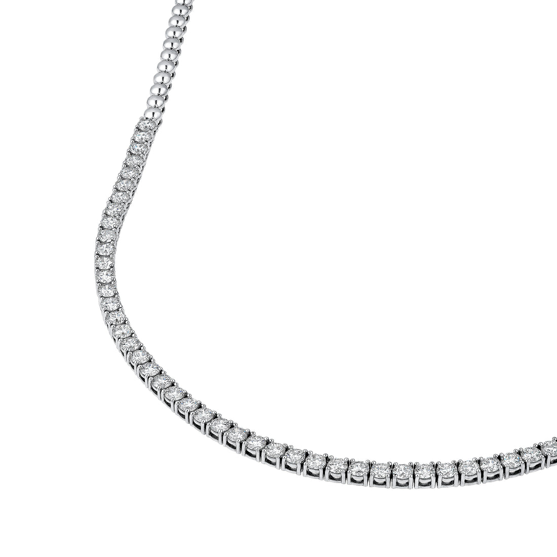 Diamond Halfway Tennis Straight Necklace (7tcw)
