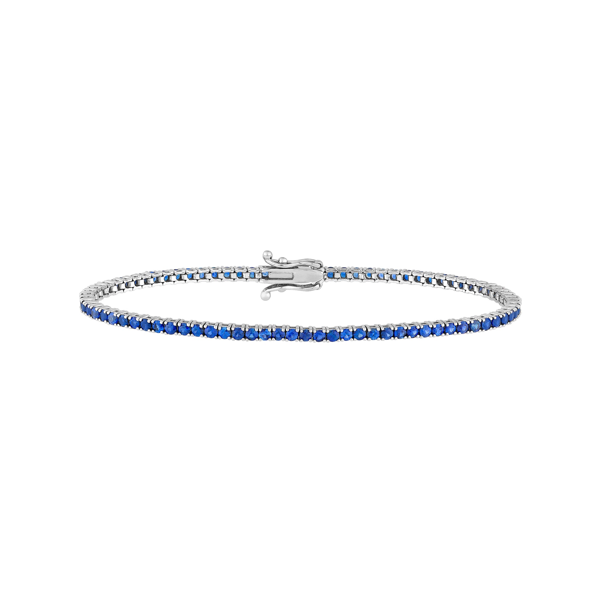 Round Blue Sapphire Tennis Bracelet