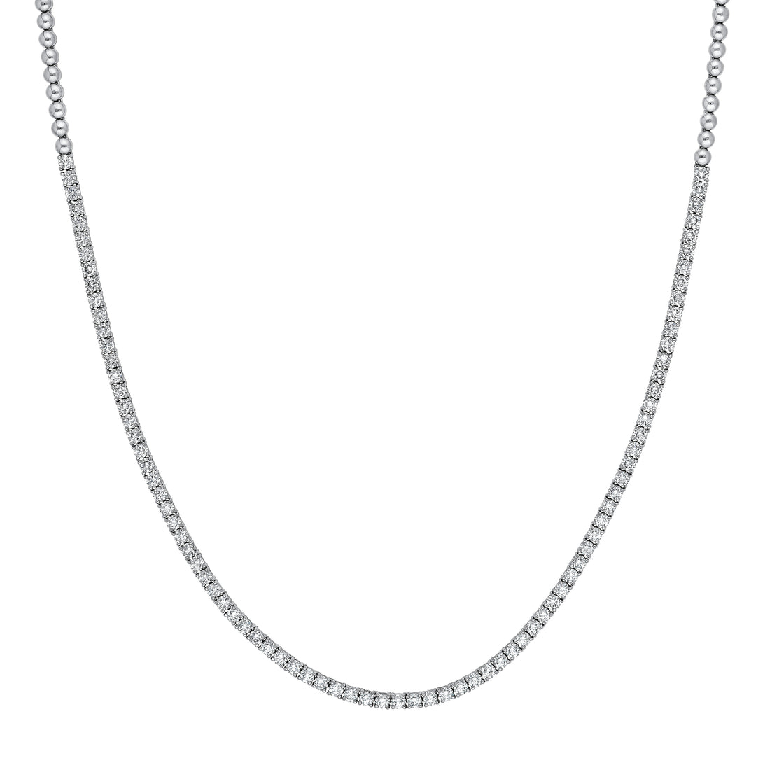 4-5/8tcw Diamond Halfway Tennis Necklace