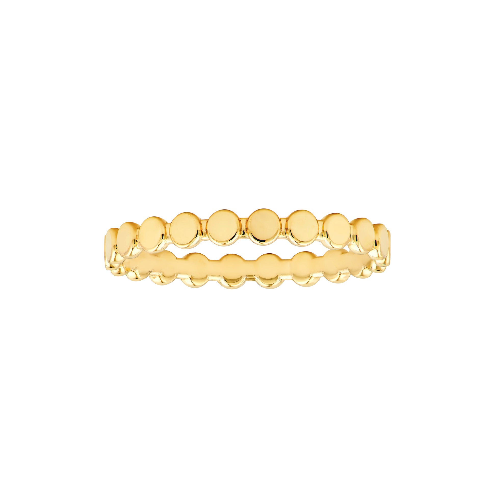 Flat Oval Beaded Band Ring