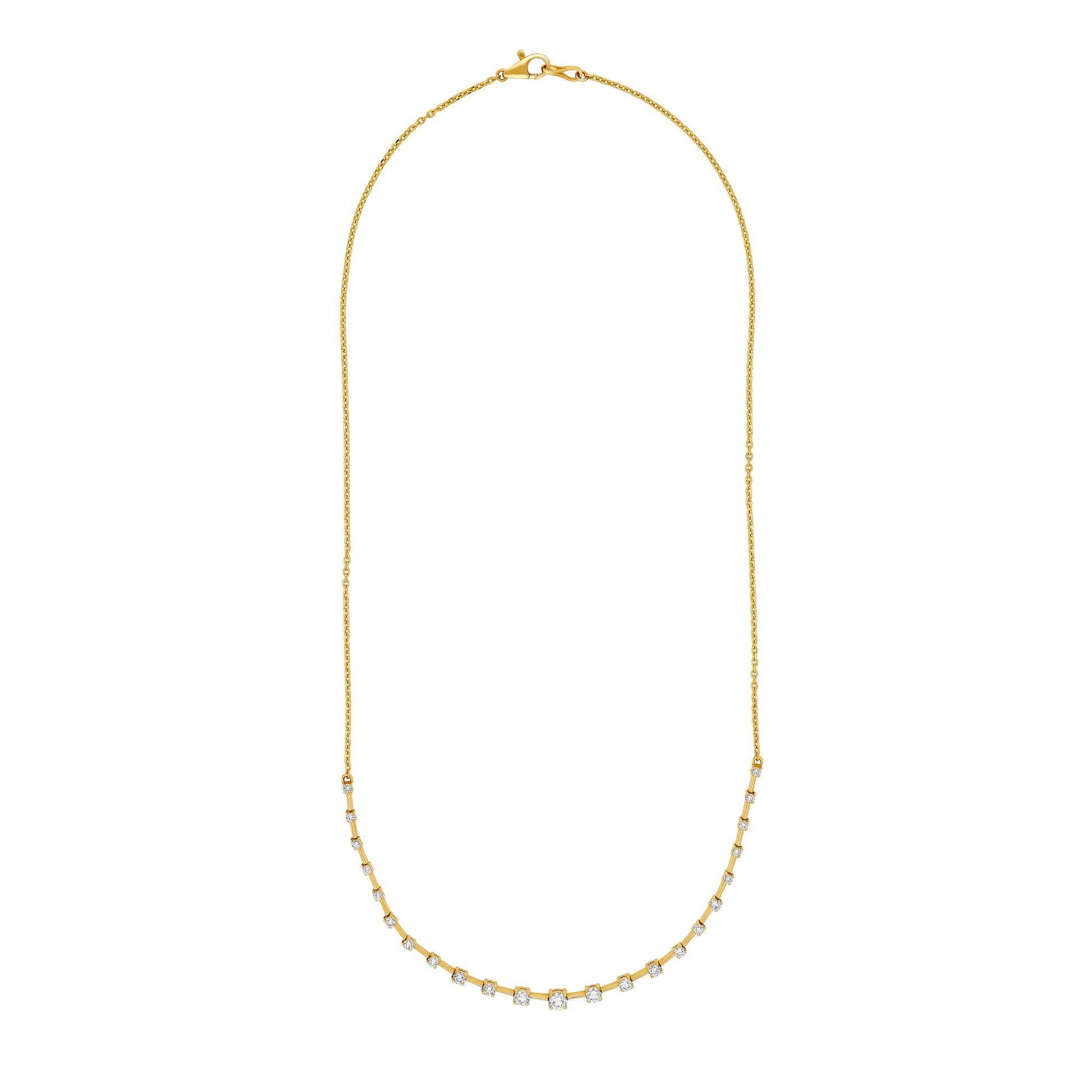 Round Ascending Diamond Necklace (1tcw)