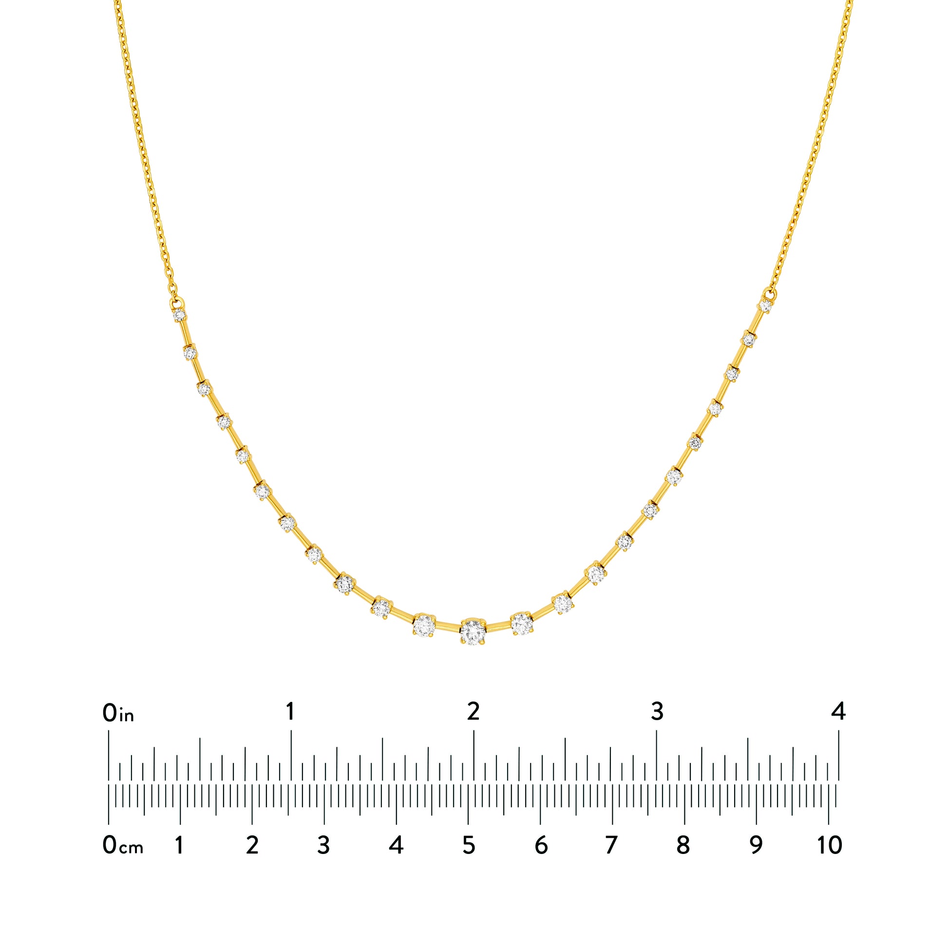 Round Ascending Diamond Necklace (1tcw)