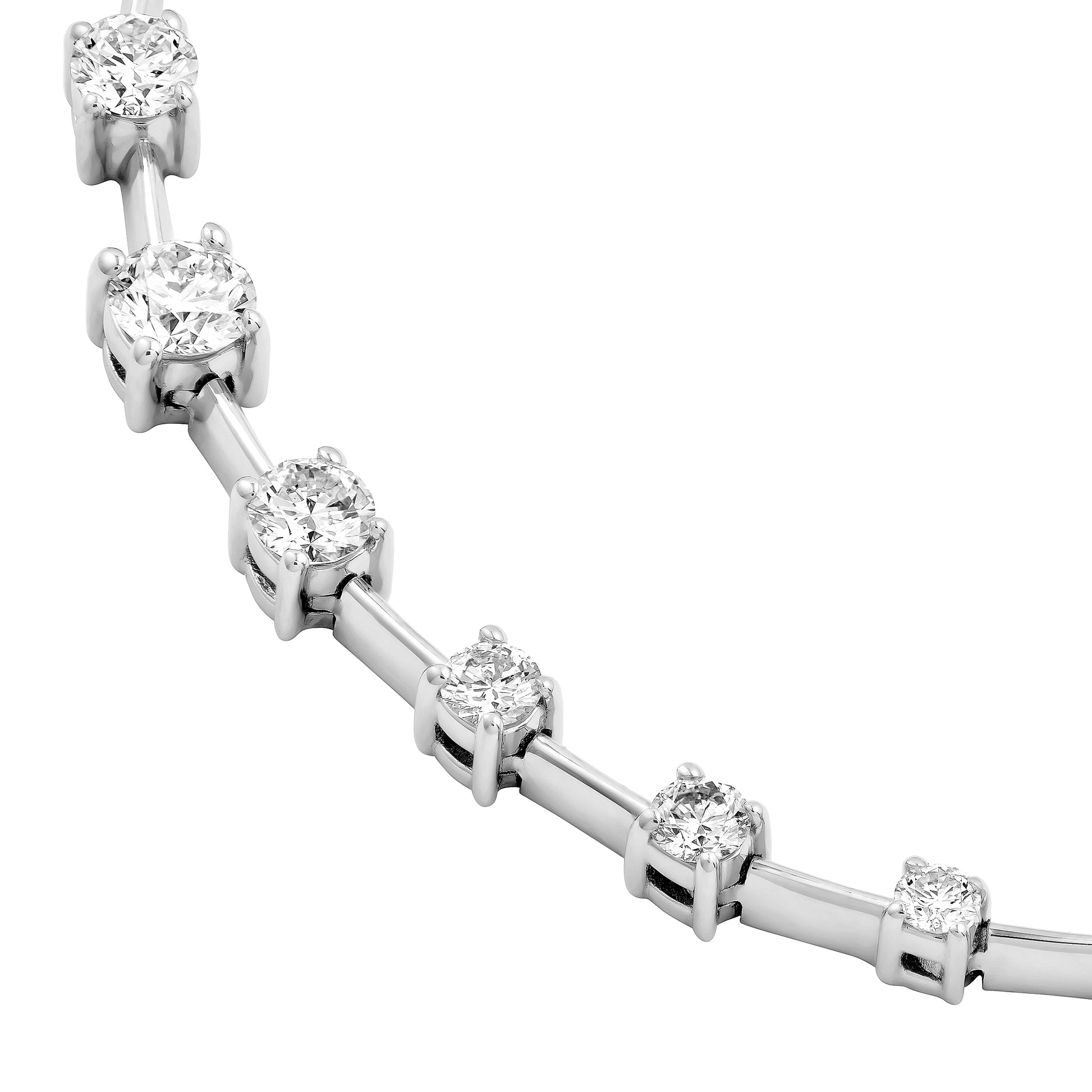 Round Ascending Diamond Necklace (1tcw)