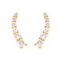 7/8tcw Graduated Round Diamond Climber Earrings