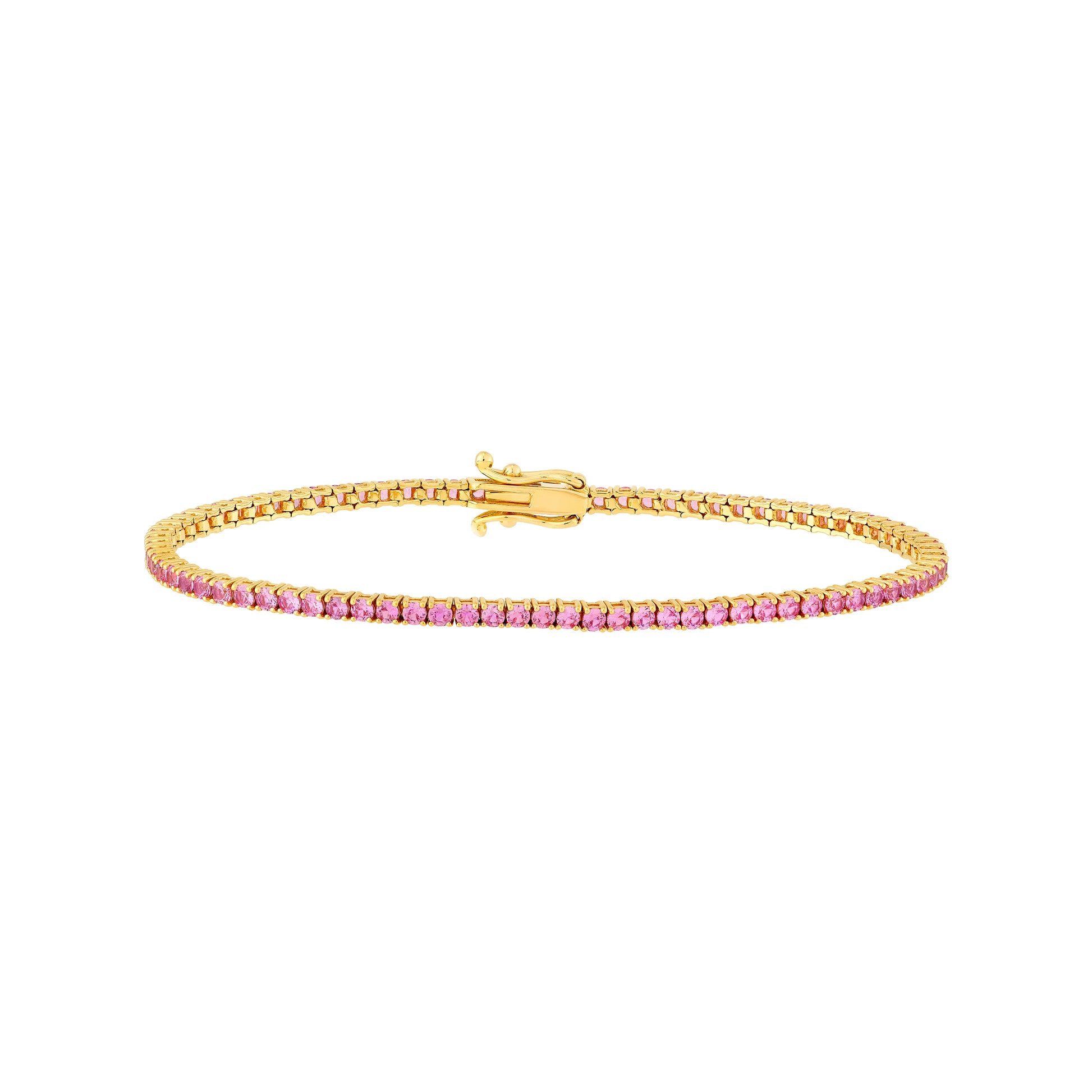 2.0mm Pink Sapphire Straight Tennis Bracelet