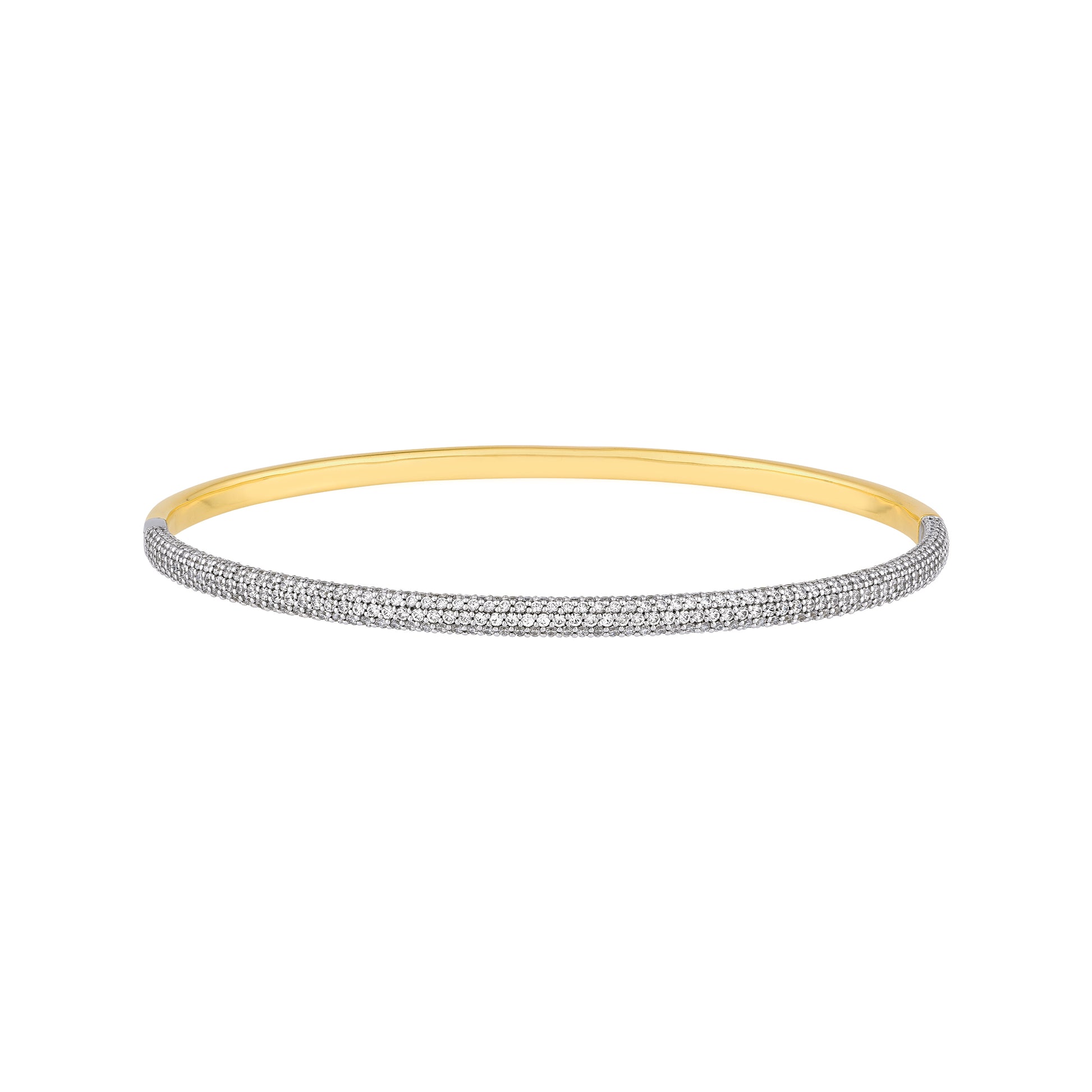 1-7/8tcw Diamond Half Pavé Bangle