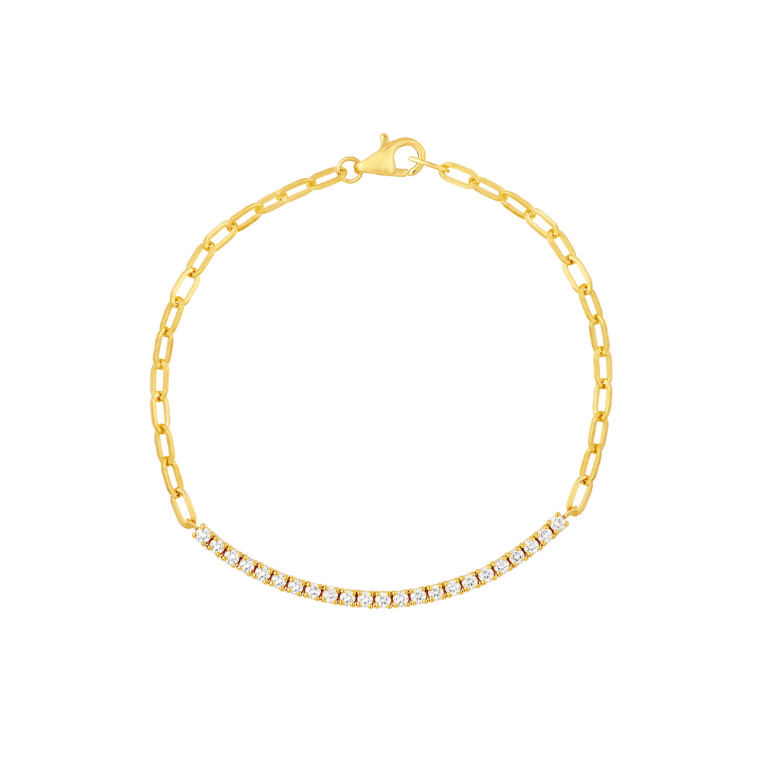 5/8tcw Diamond Paper Clip Bracelet