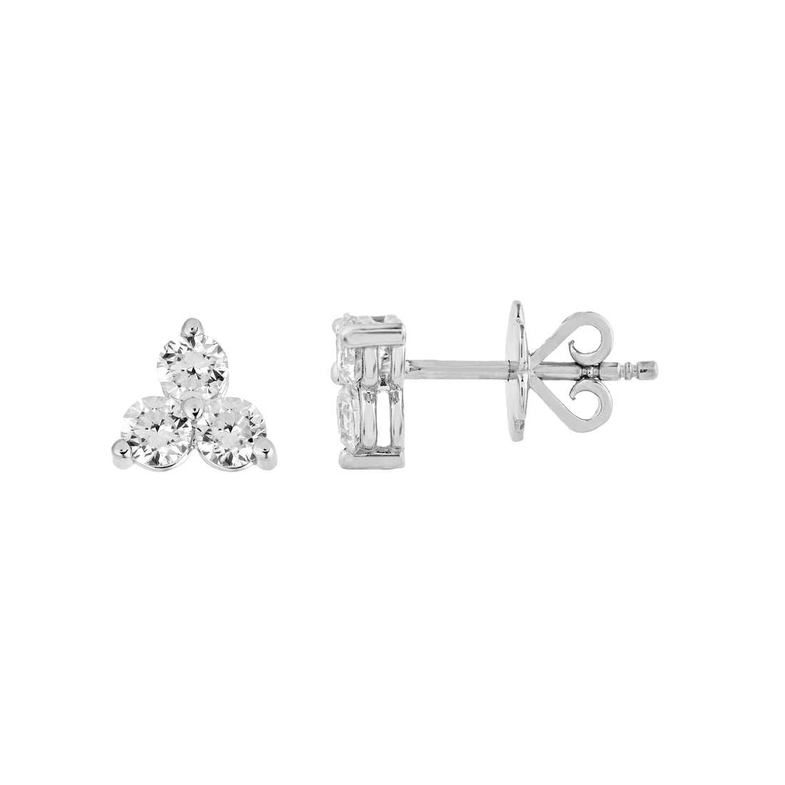 1tcw 3.5mm Diamond Trio Stud Earrings