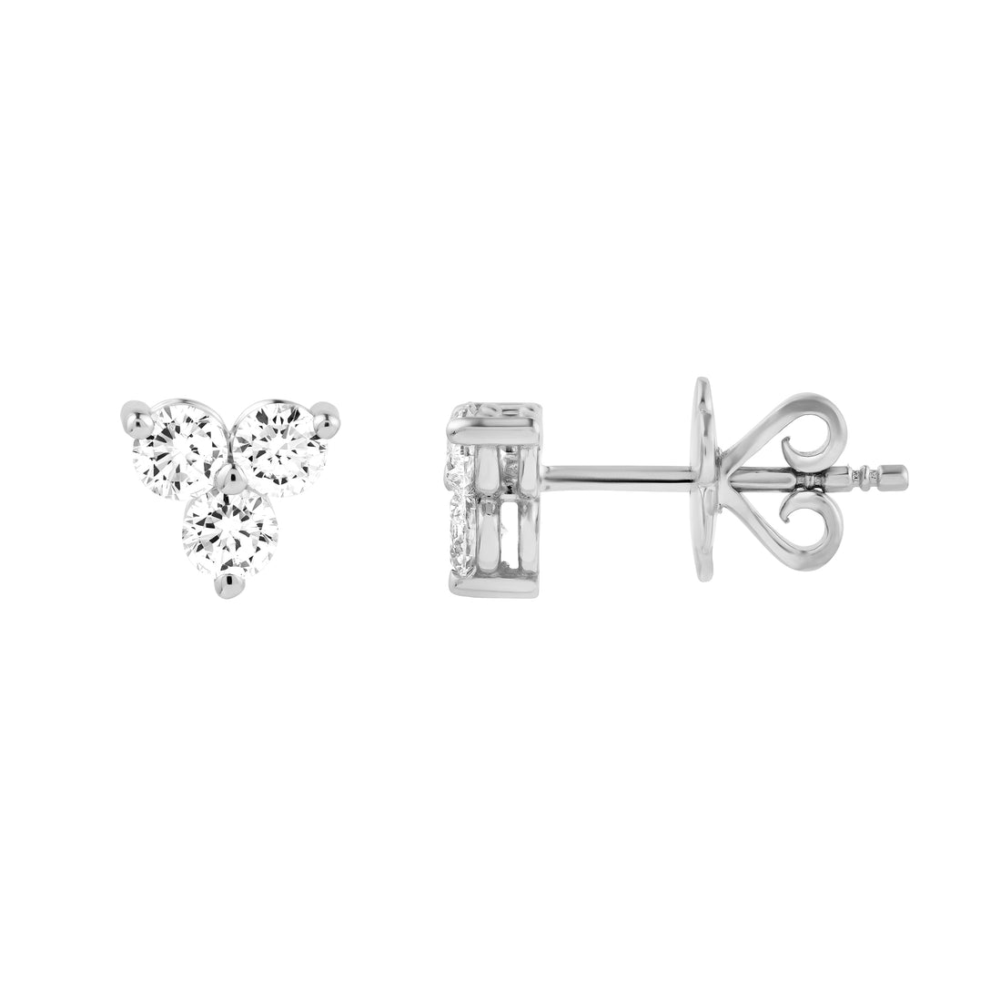 5/8tcw Diamond Trio Stud Earrings