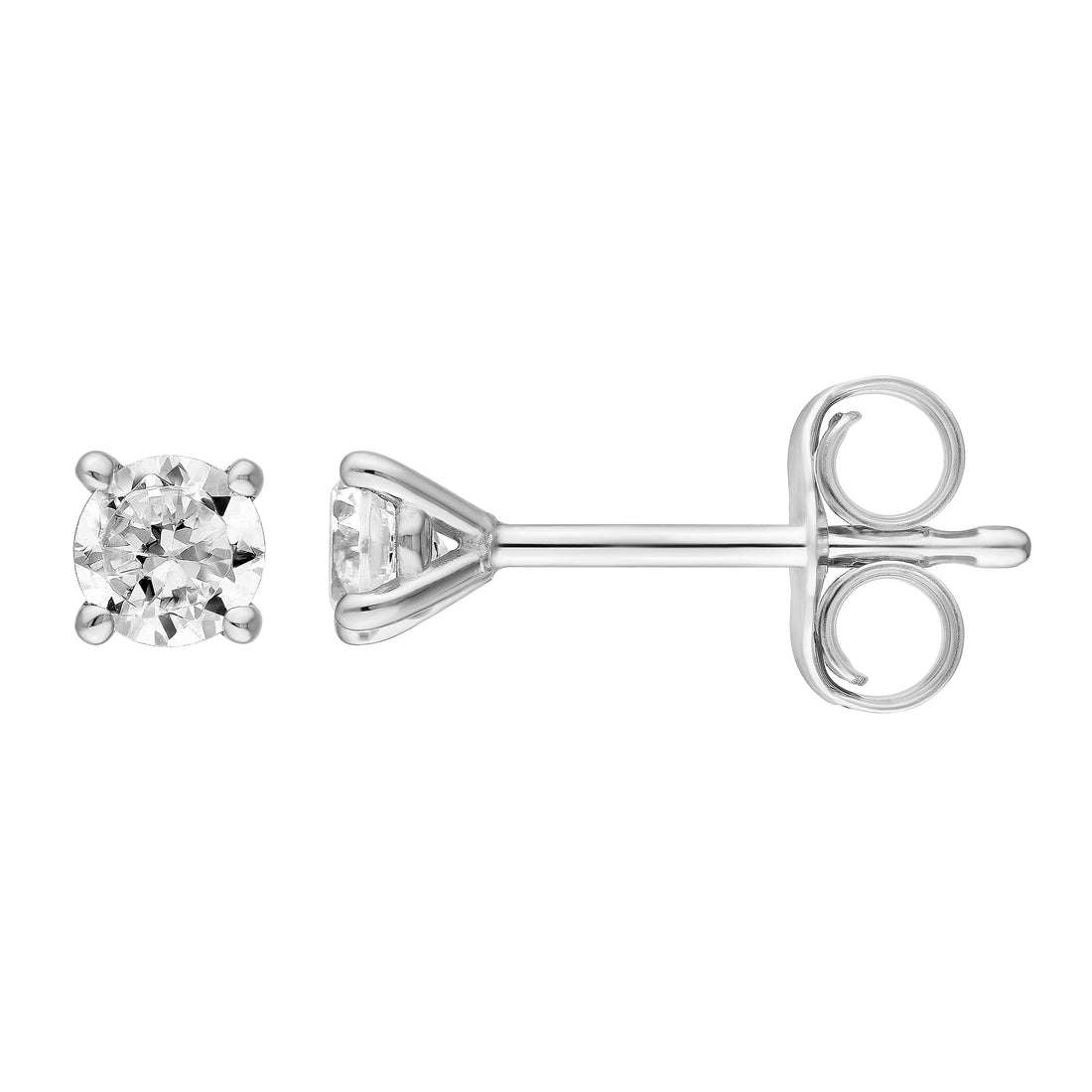 1/5tcw Round Diamond 4 Prong Stud Earrings