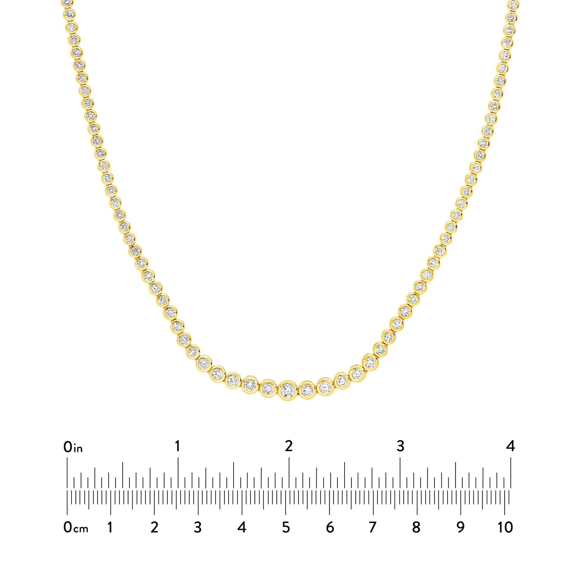 5-1/3tcw Diamond Bezel Graduated Tennis Necklace