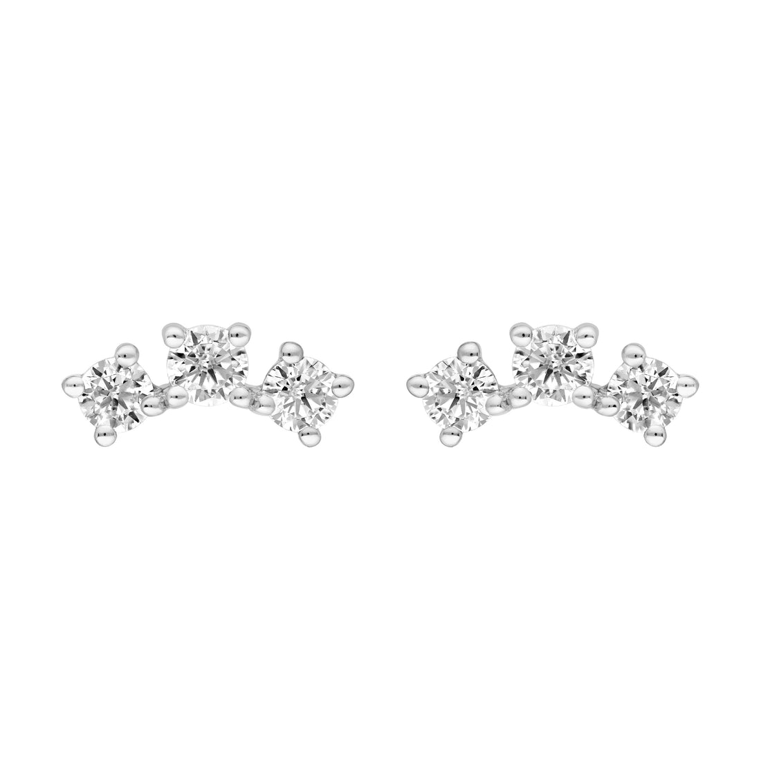 1/2tcw Diamond Trio Stud Earrings
