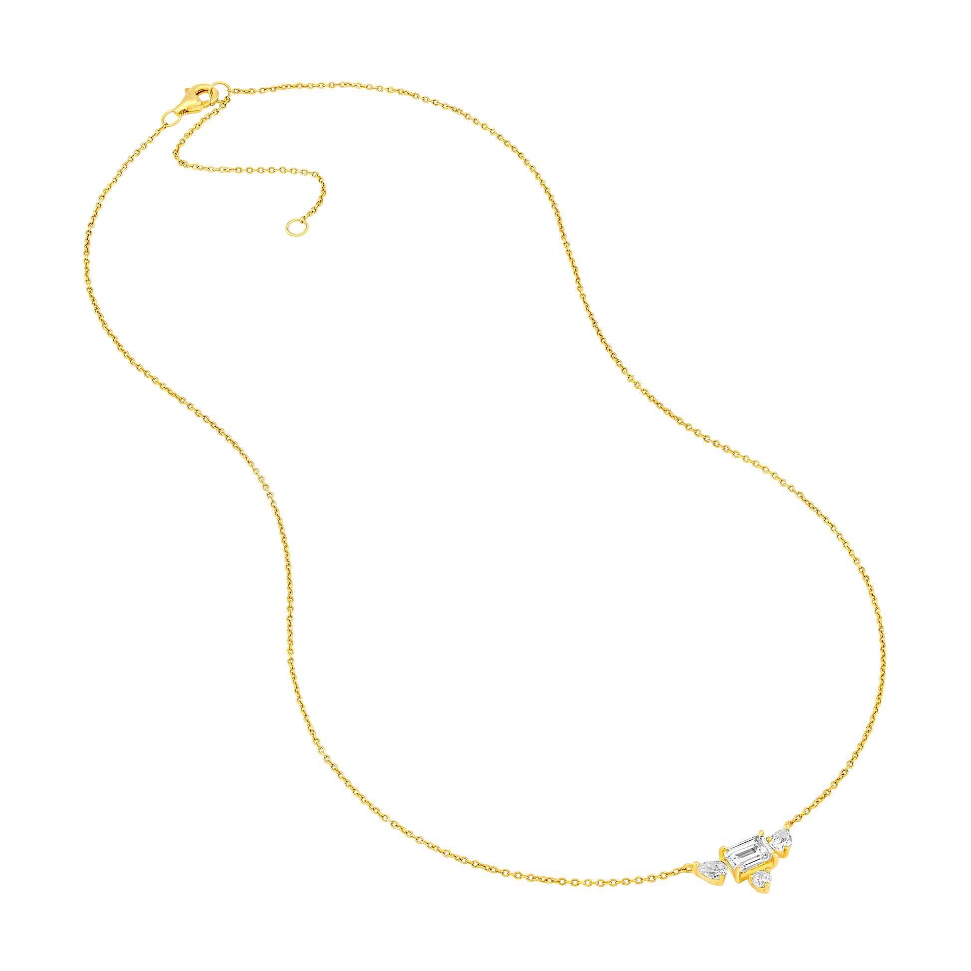 Three Stone Diamond Necklace