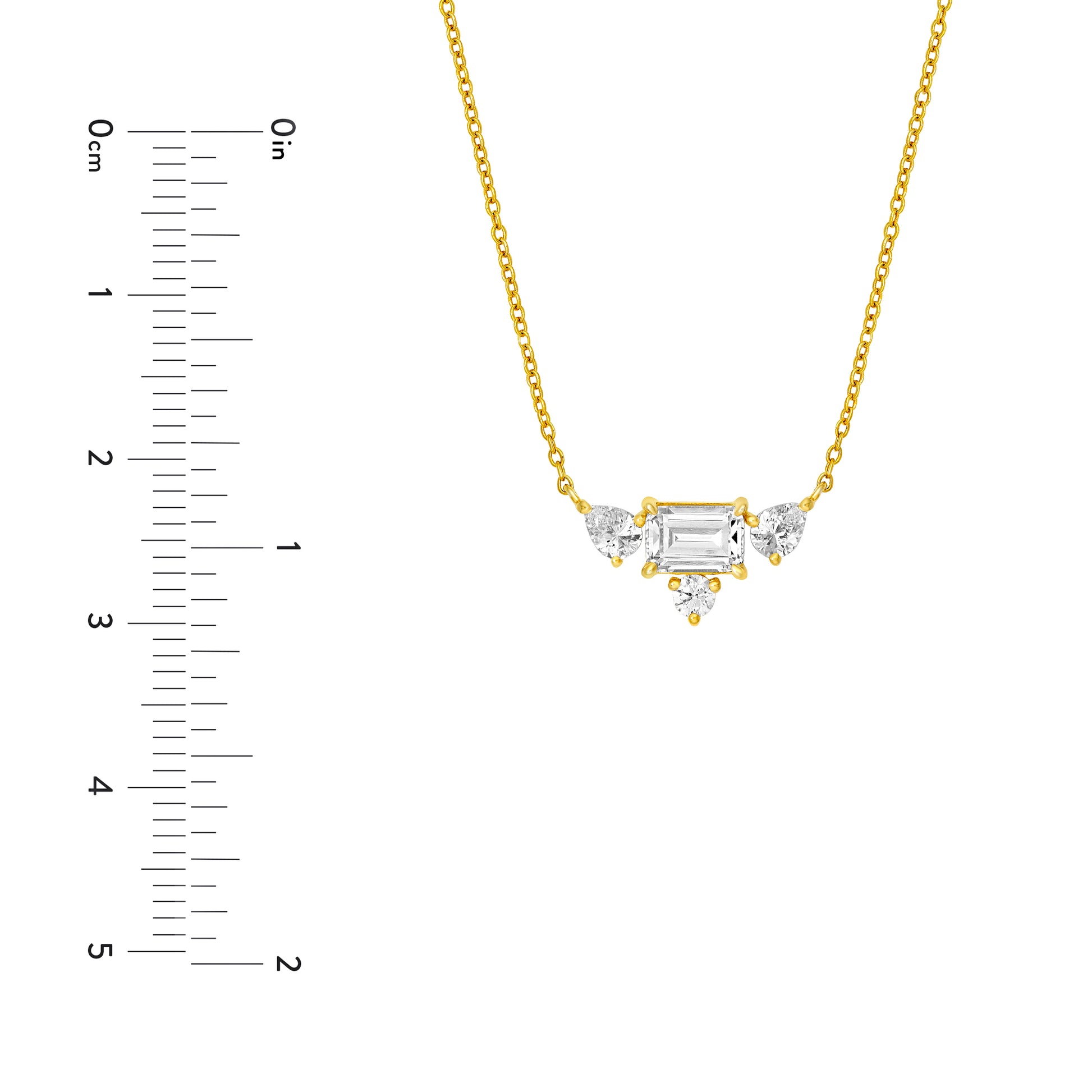 Three Stone Diamond Necklace