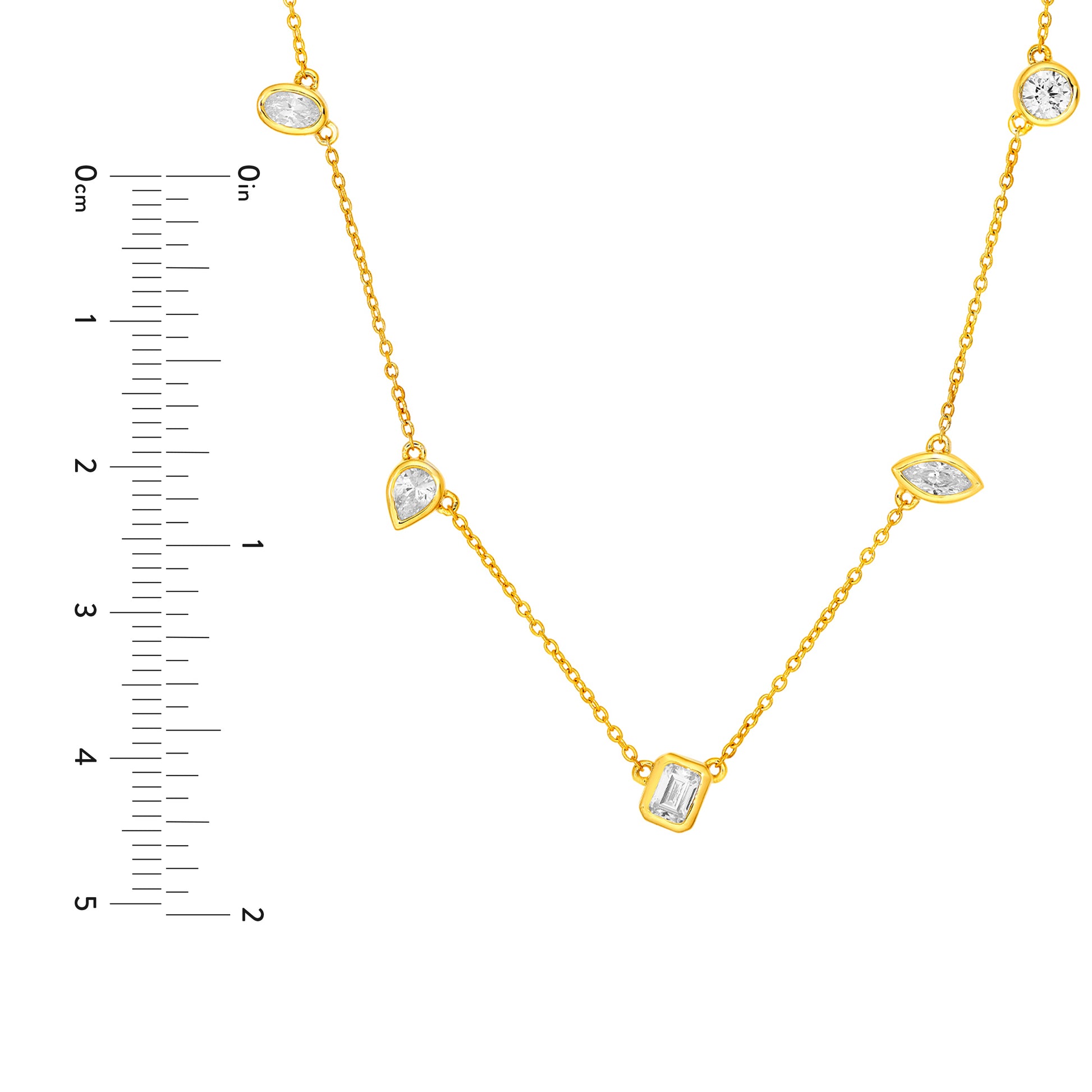 1tcw Multi Stone Bezel Diamond Station Necklace