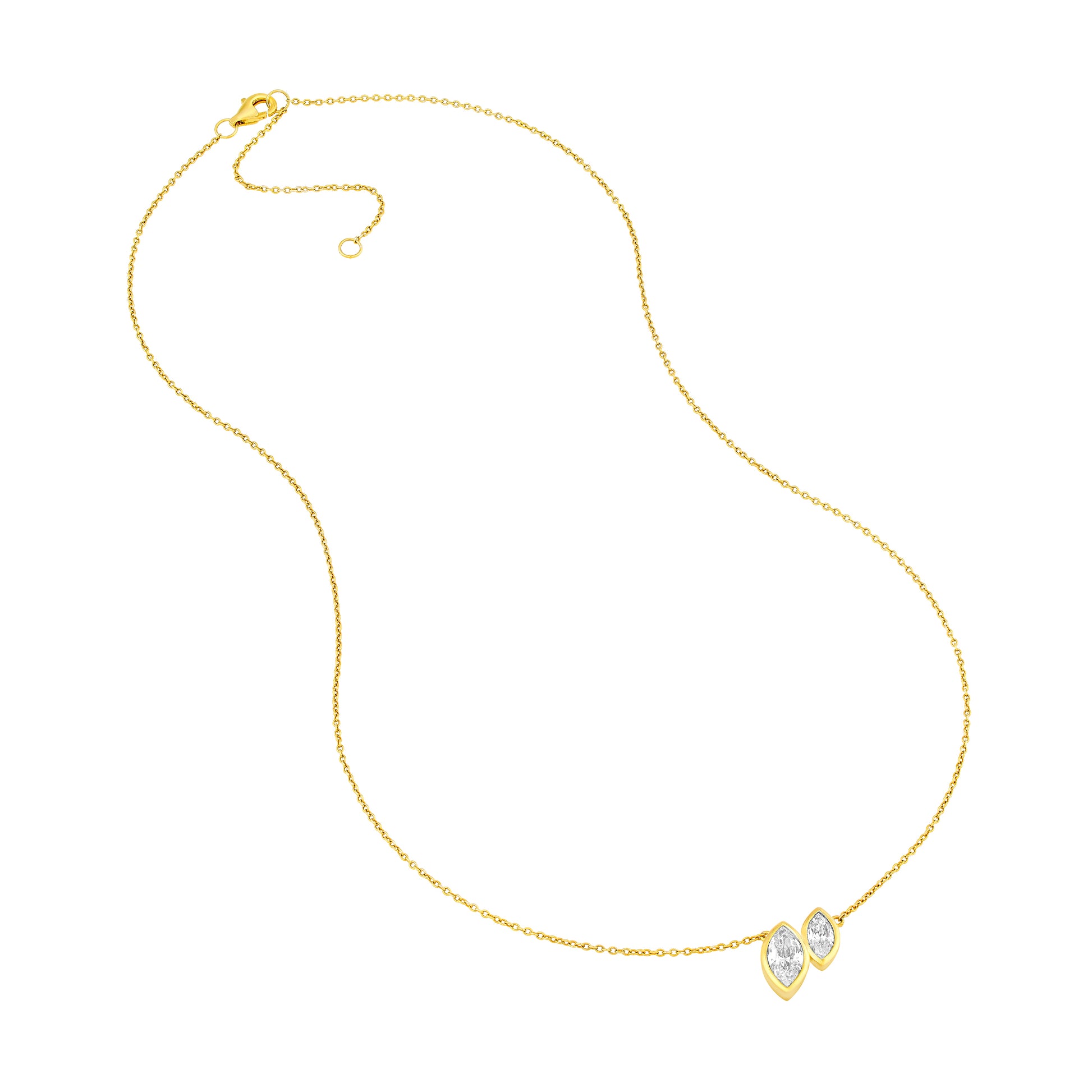 1-1/6tcw Toi et Moi Marquise Diamond Necklace