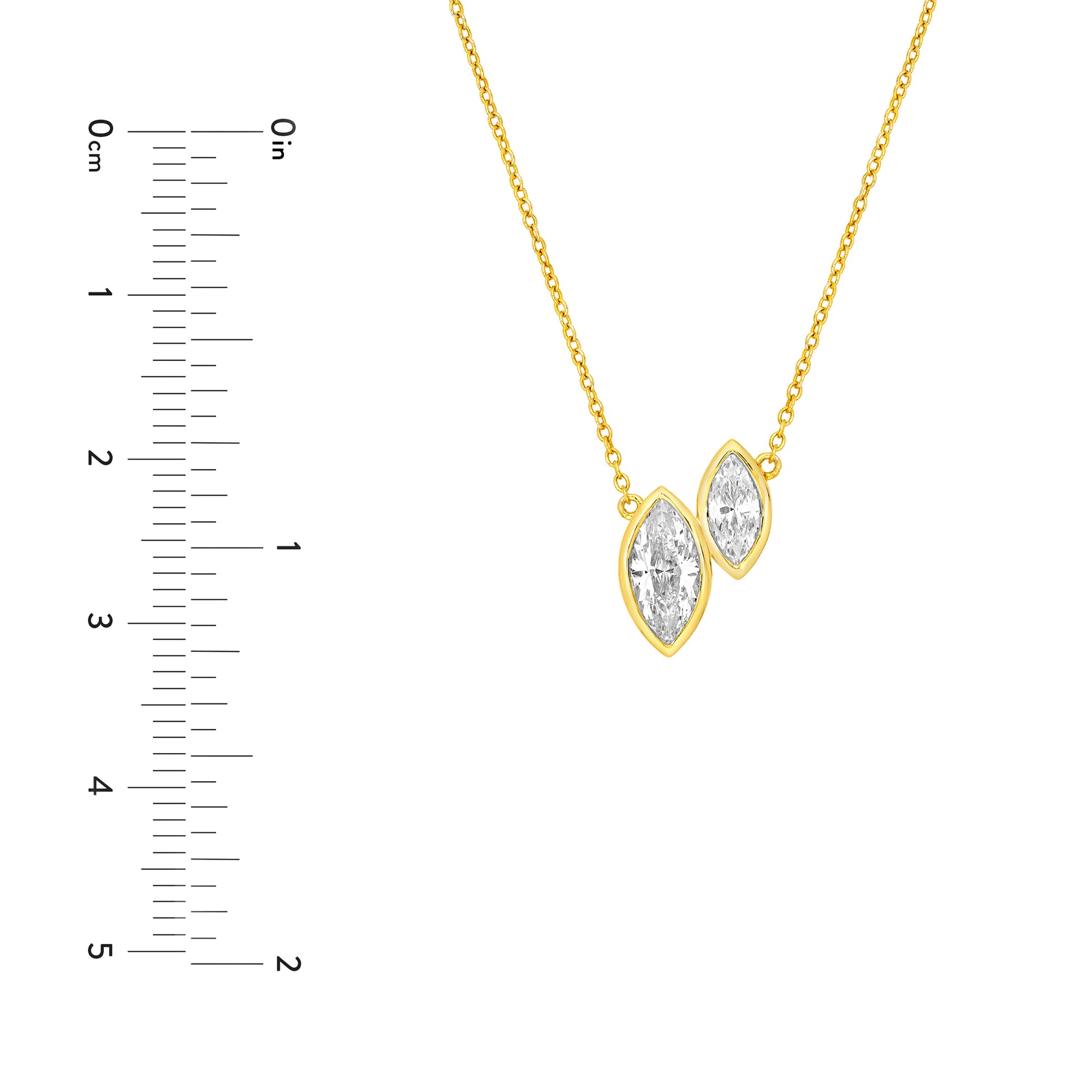 1-1/6tcw Toi et Moi Marquise Diamond Necklace