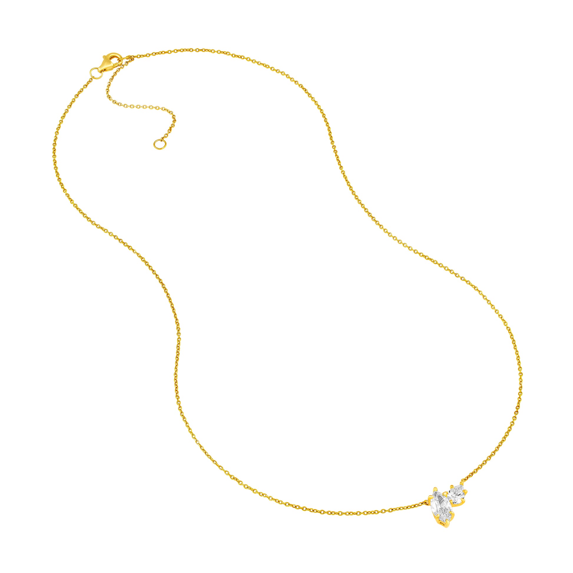 2tcw Marquise & Round Diamond Station Necklace