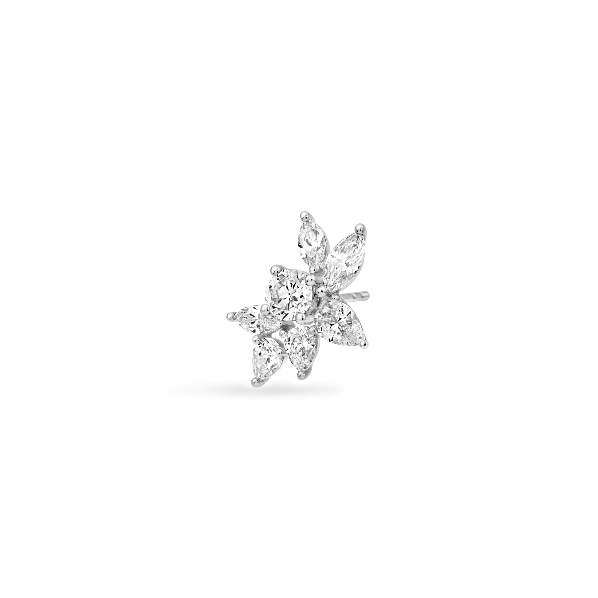 2-3/4tcw Round Pear & Marquise Diamond Cluster Stud Earrings