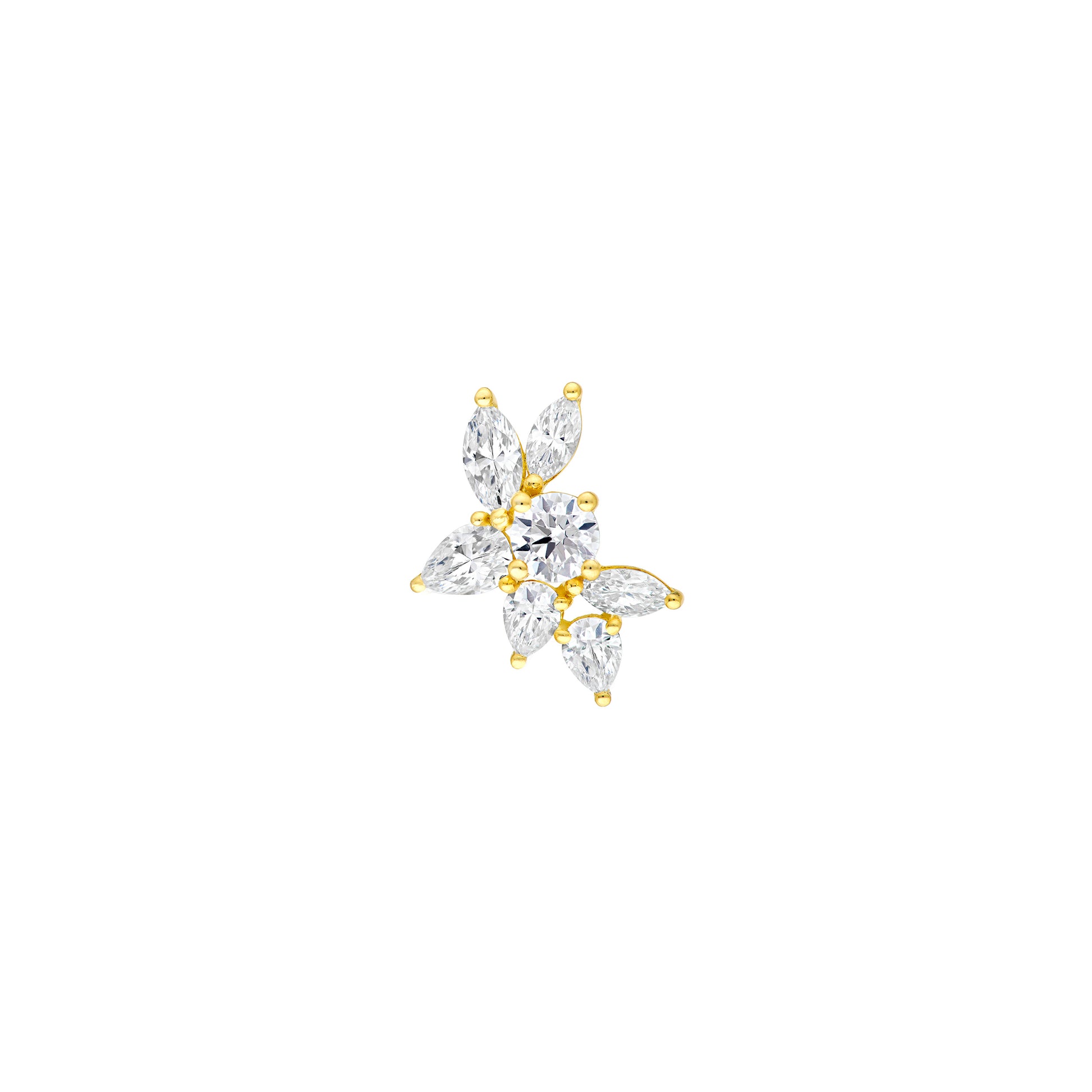 2-3/4tcw Round Pear & Marquise Diamond Cluster Stud Earrings