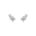 1-1/8tcw Pear & Round Diamond Stud Earrings