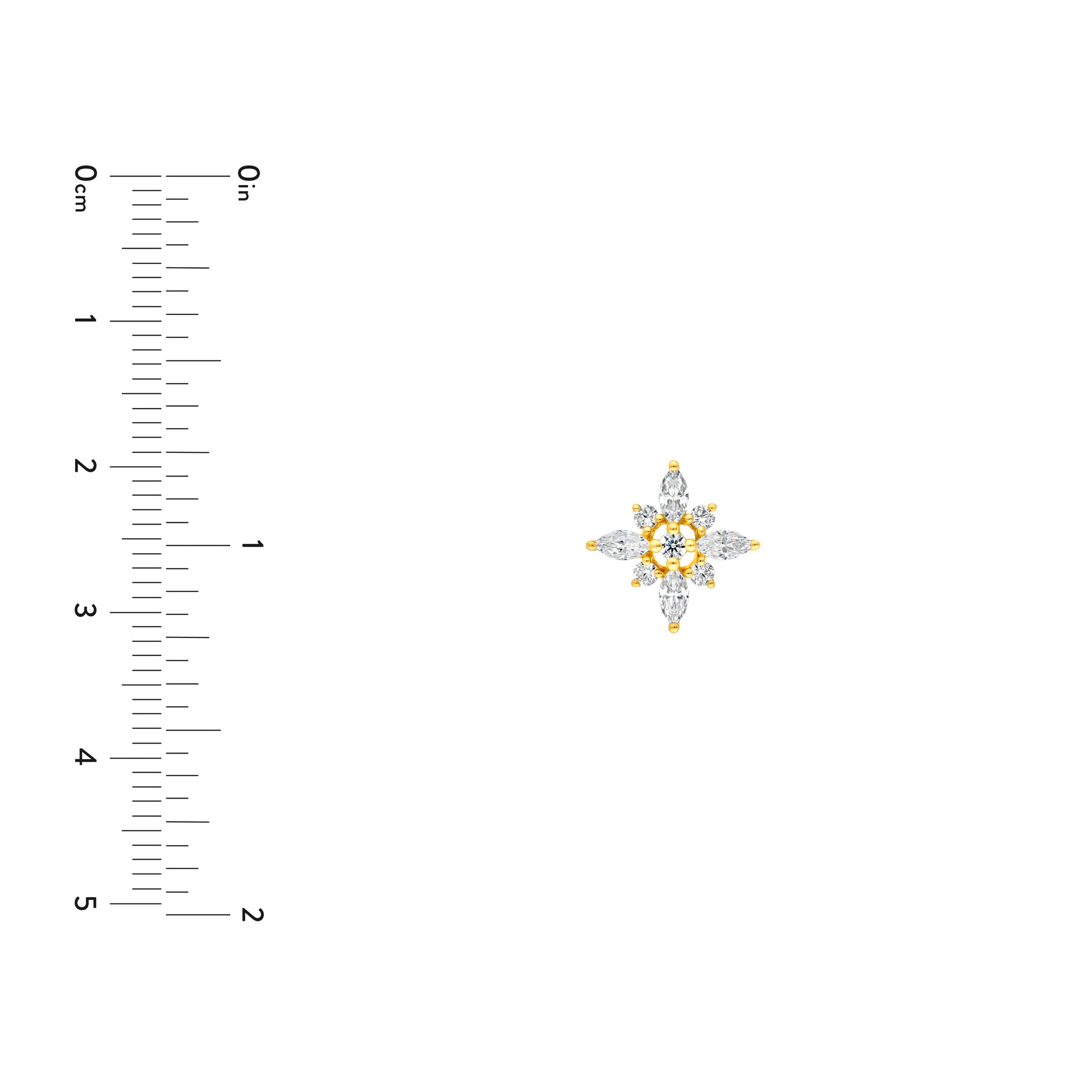 7/8tcw Marquise Diamond Flower Earrings