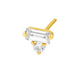 7/8tcw Square Baguette & Round Diamond Stud Earrings