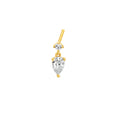 1tcw Pear & Round Diamond Stud Earrings