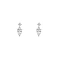 1tcw Pear & Round Diamond Stud Earrings