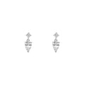 1tcw Pear & Round Diamond Stud Earrings