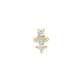 5/8tcw Square Baguette Princess & Round Diamond Studs