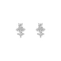 5/8tcw Square Baguette Princess & Round Diamond Studs