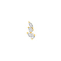 7/8tcw Pear Marquise and Round Diamond Stud Earrings